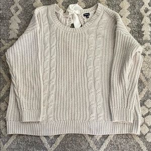 Perfect for fall ribbon keyhole cable sweater